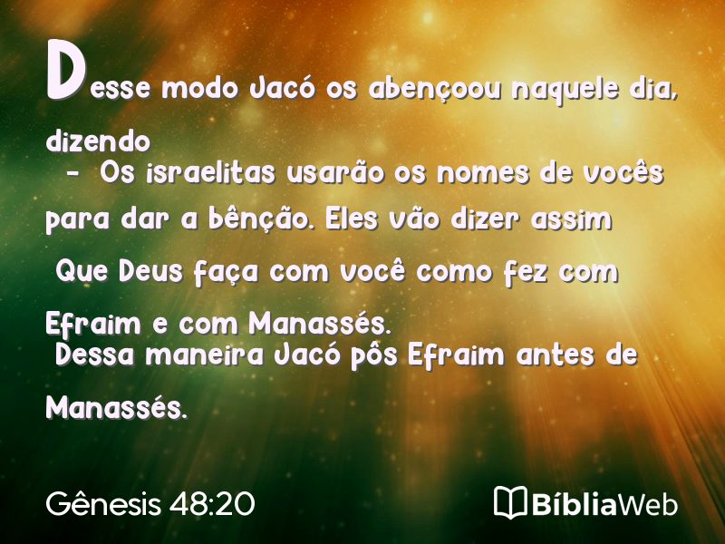 Gênesis 48:20 em imagem para compartilhar