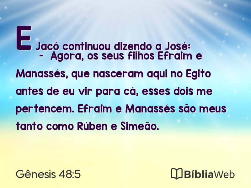 Gênesis 48:5 em imagem para compartilhar