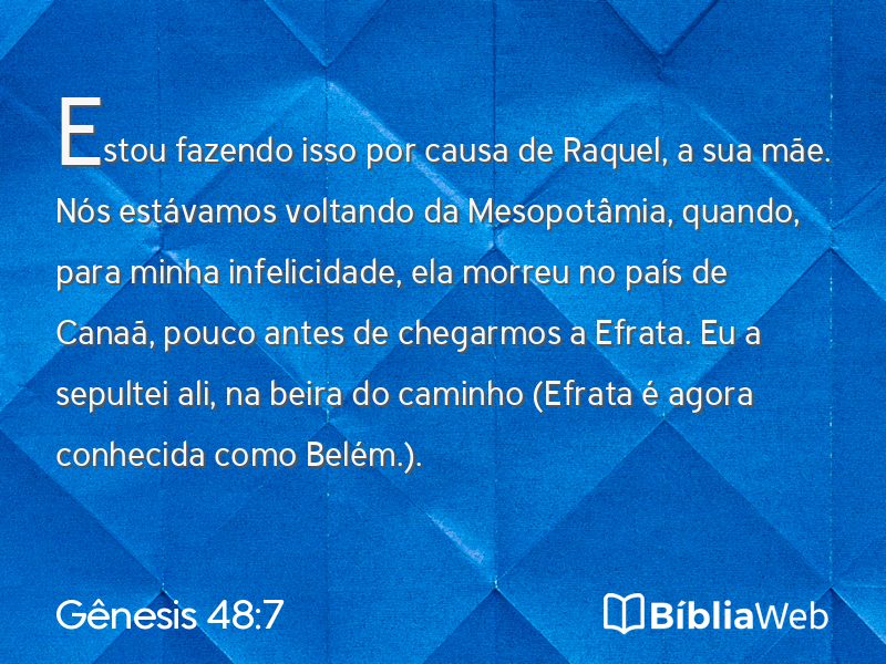Gênesis 48:7 em imagem para compartilhar