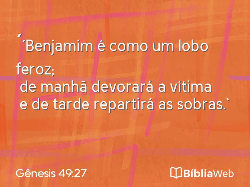 Gênesis 49:27 em imagem para compartilhar