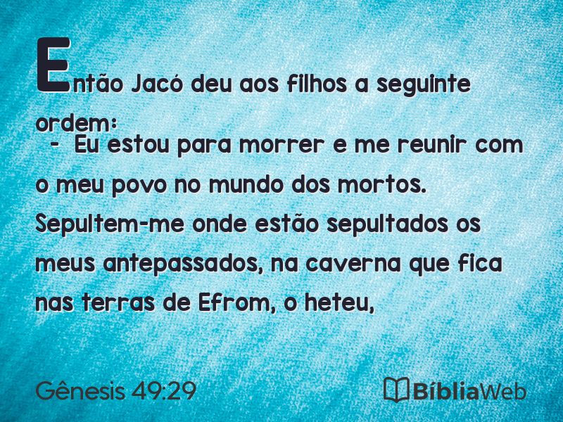 Gênesis 49:29 em imagem para compartilhar