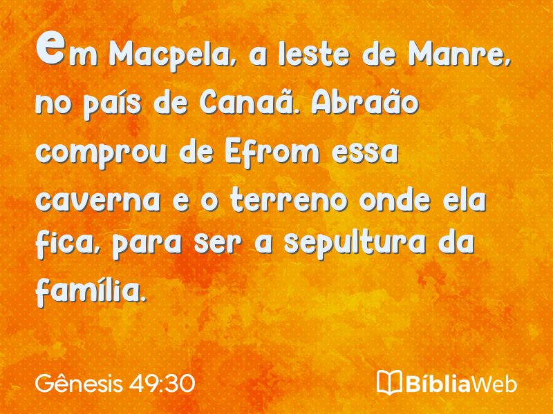 Gênesis 49:30 em imagem para compartilhar