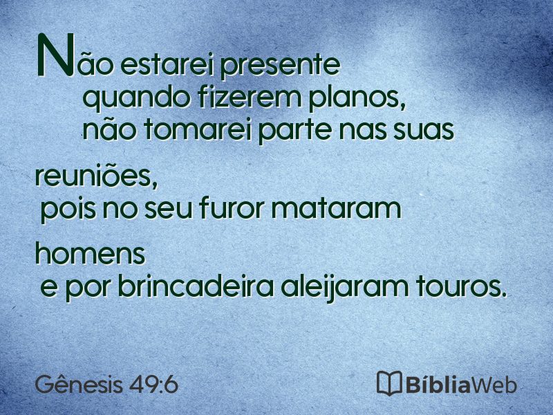 Gênesis 49:6 em imagem para compartilhar