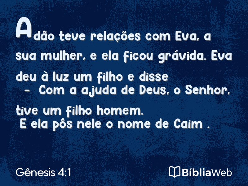 Gênesis 4:1 em imagem para compartilhar