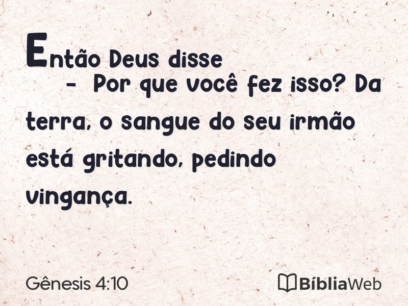 Gênesis 4:10 em imagem para compartilhar