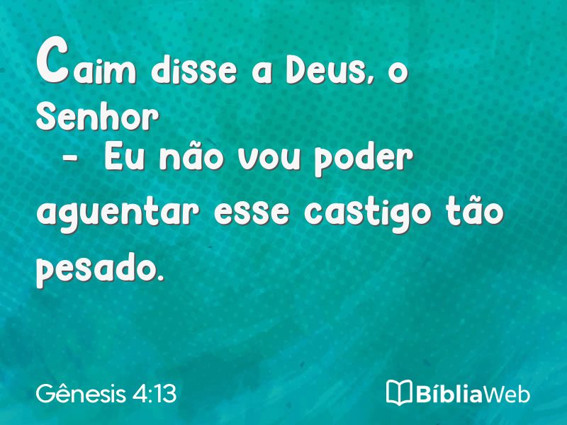 Gênesis 4:13 em imagem para compartilhar