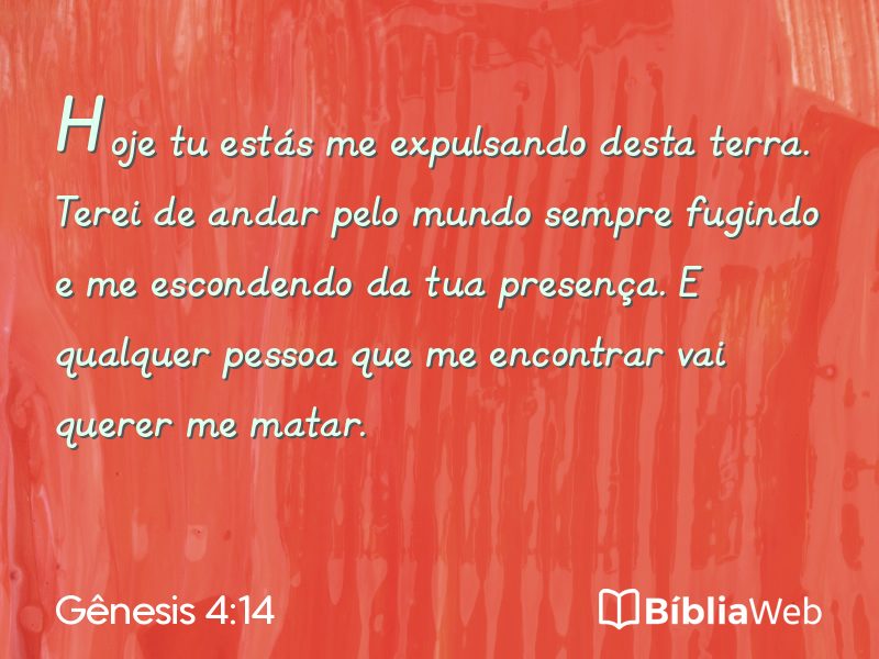 Gênesis 4:14 em imagem para compartilhar
