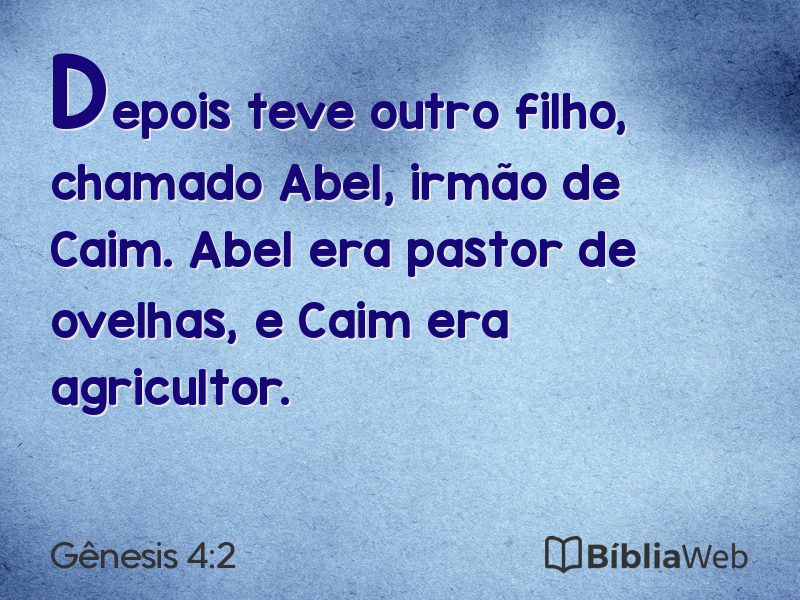 Gênesis 4:2 em imagem para compartilhar