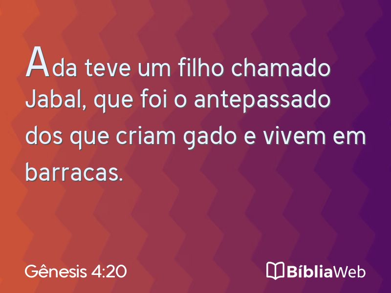 Gênesis 4:20 em imagem para compartilhar