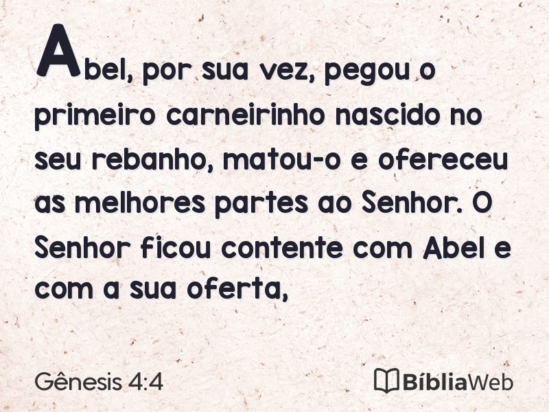 Gênesis 4:4 em imagem para compartilhar