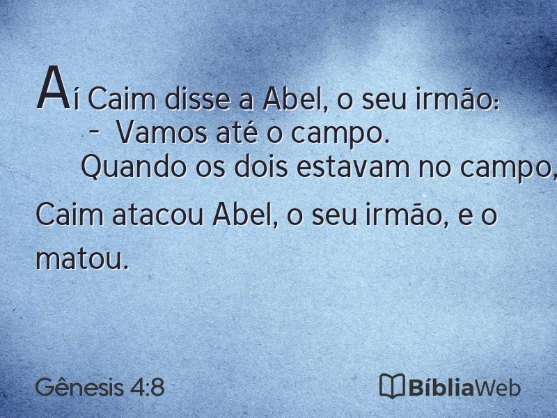 Gênesis 4:8 em imagem para compartilhar