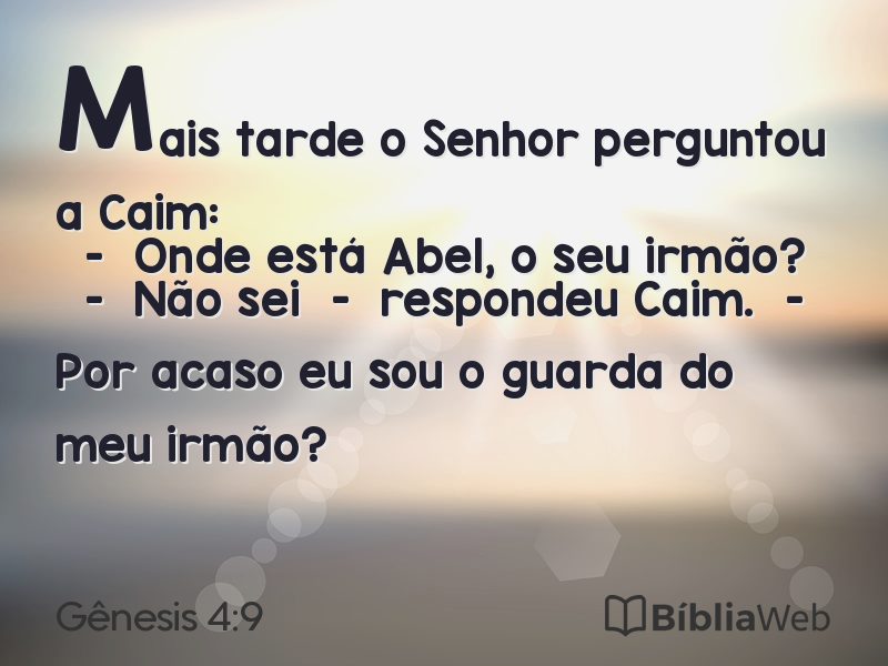 Gênesis 4:9 em imagem para compartilhar