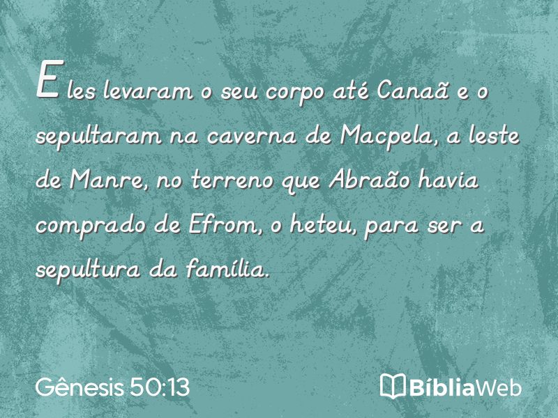 Gênesis 50:13 em imagem para compartilhar