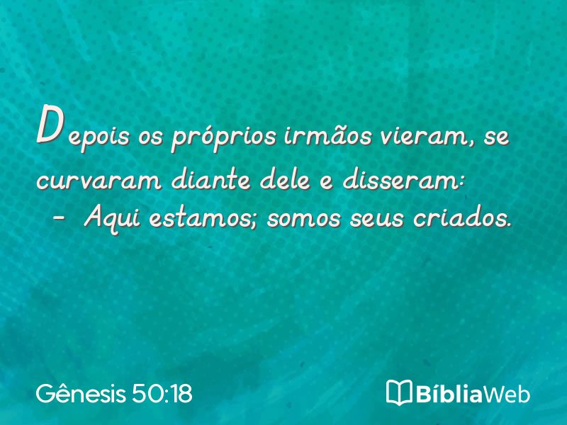 Gênesis 50:18 em imagem para compartilhar