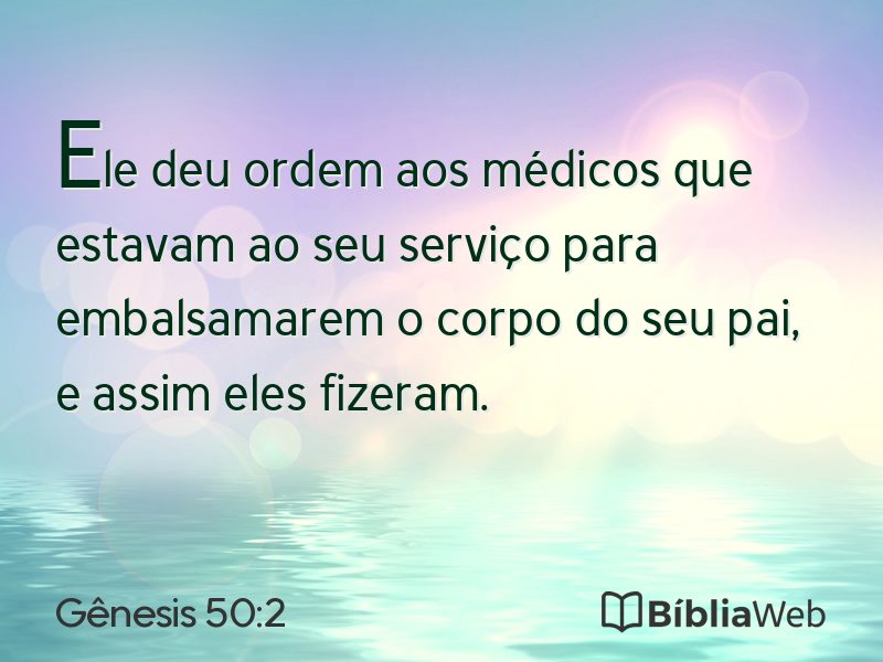 Gênesis 50:2 em imagem para compartilhar