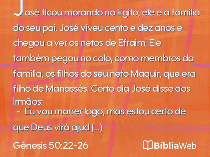 Gênesis 50:22-26 em imagem para compartilhar