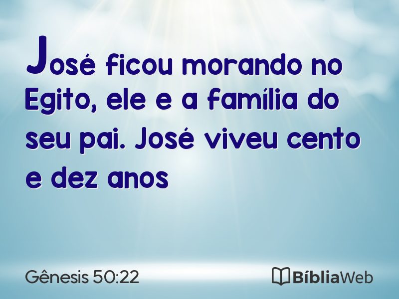 Gênesis 50:22 em imagem para compartilhar