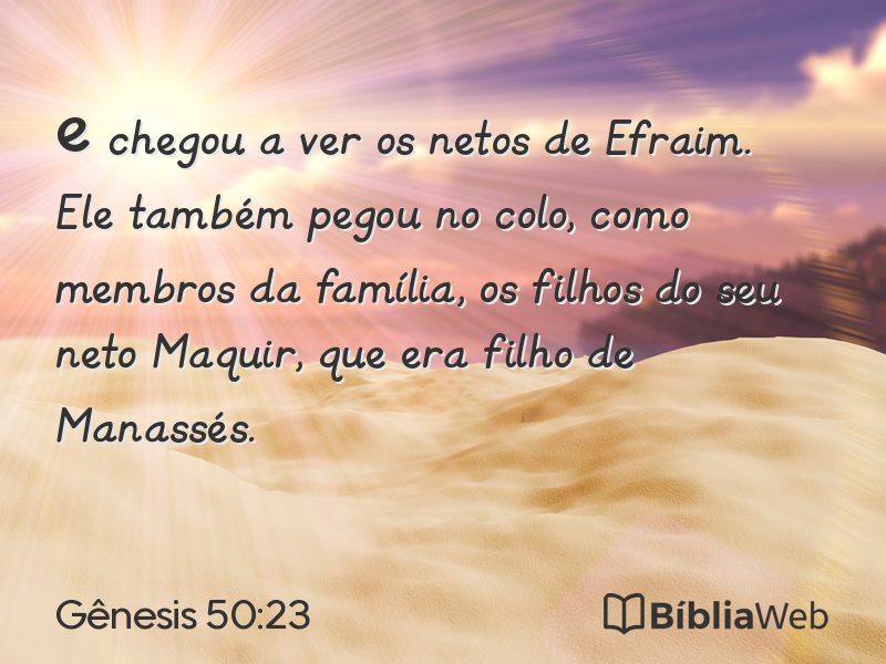 Gênesis 50:23 em imagem para compartilhar