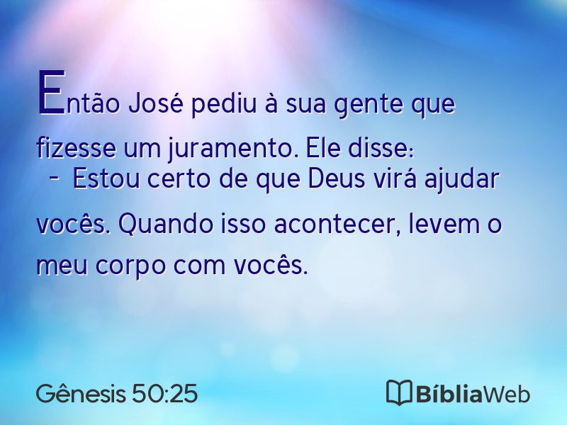 Gênesis 50:25 em imagem para compartilhar
