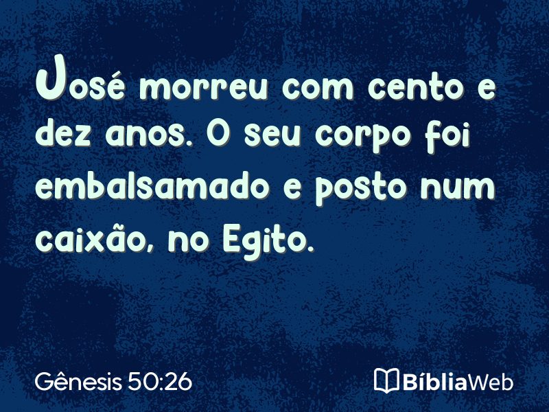 Gênesis 50:26 em imagem para compartilhar