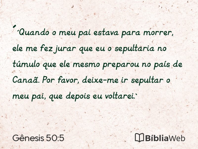 Gênesis 50:5 em imagem para compartilhar