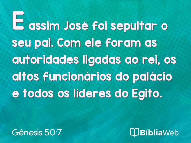 Gênesis 50:7 em imagem para compartilhar