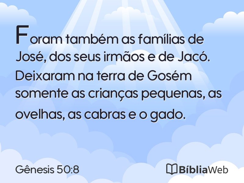 Gênesis 50:8 em imagem para compartilhar