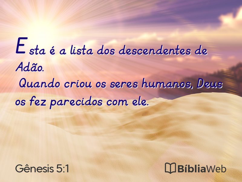 Gênesis 5:1 em imagem para compartilhar