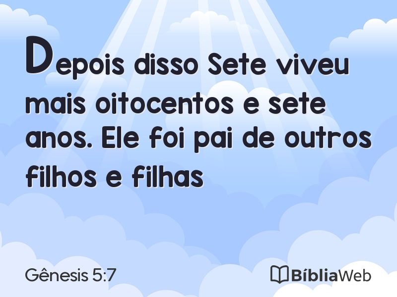 Gênesis 5:7 em imagem para compartilhar