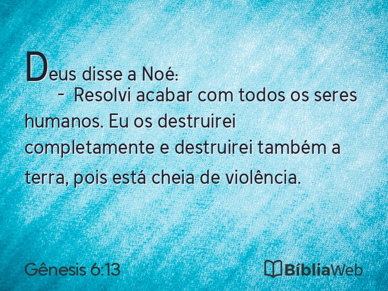Gênesis 6:13 em imagem para compartilhar