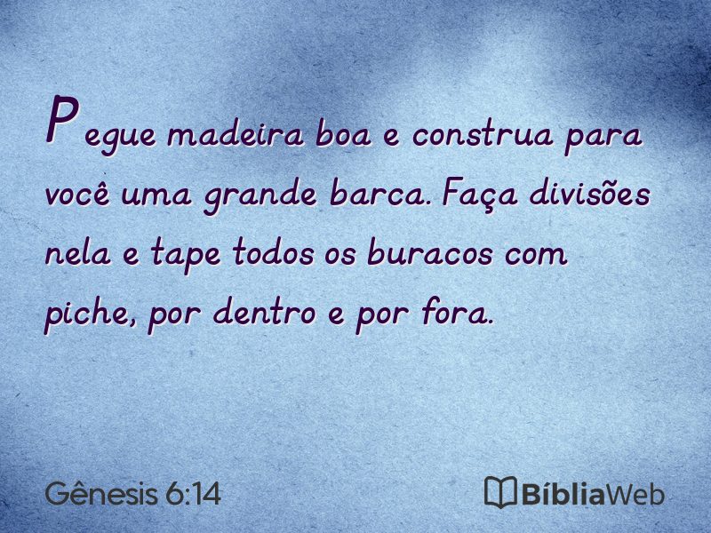 Gênesis 6:14 em imagem para compartilhar