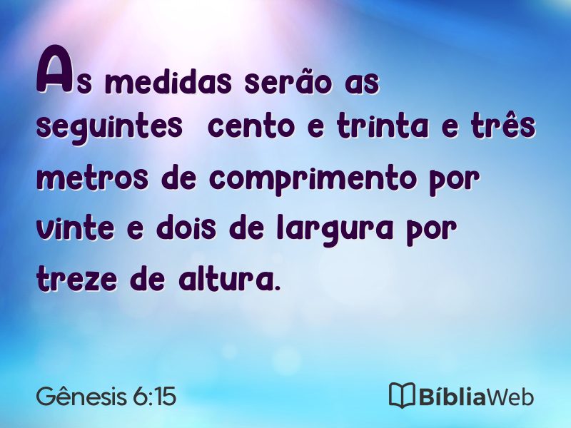 Gênesis 6:15 em imagem para compartilhar