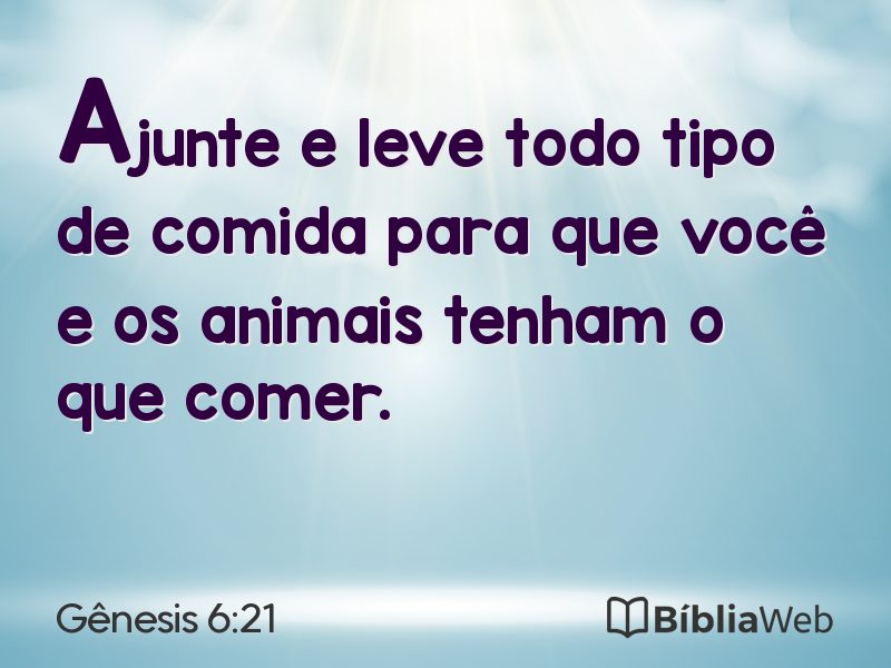Gênesis 6:21 em imagem para compartilhar