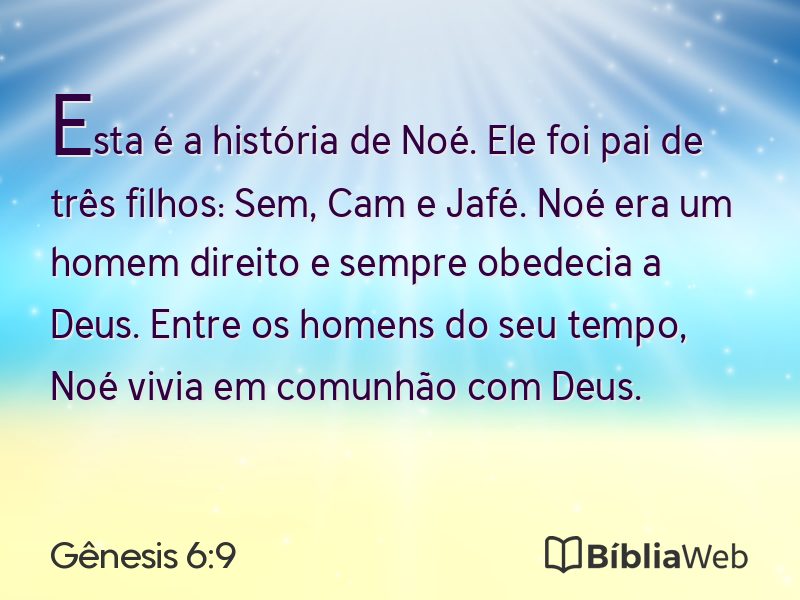 Gênesis 6:9 em imagem para compartilhar