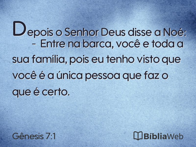 Gênesis 7:1 em imagem para compartilhar