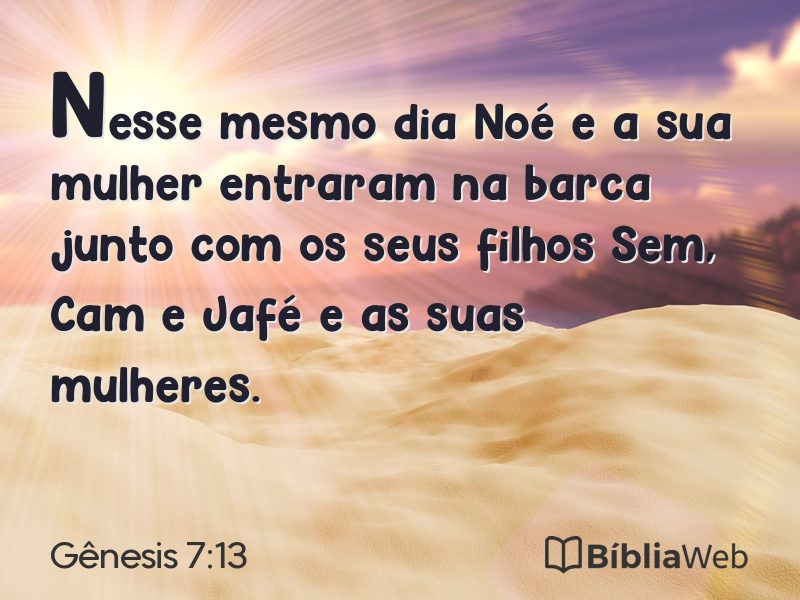 Gênesis 7:13 em imagem para compartilhar