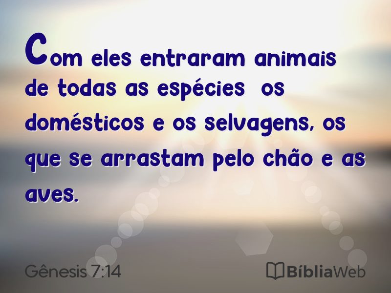 Gênesis 7:14 em imagem para compartilhar