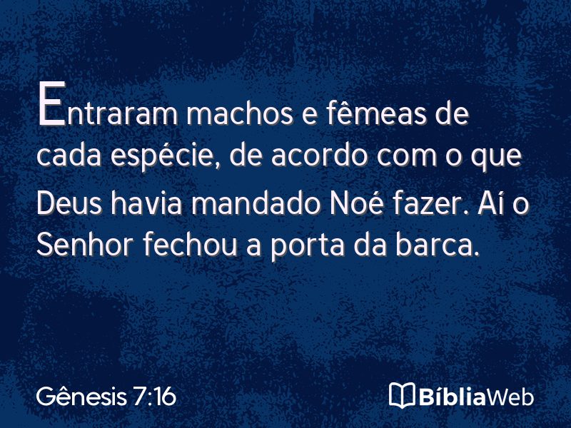 Gênesis 7:16 em imagem para compartilhar