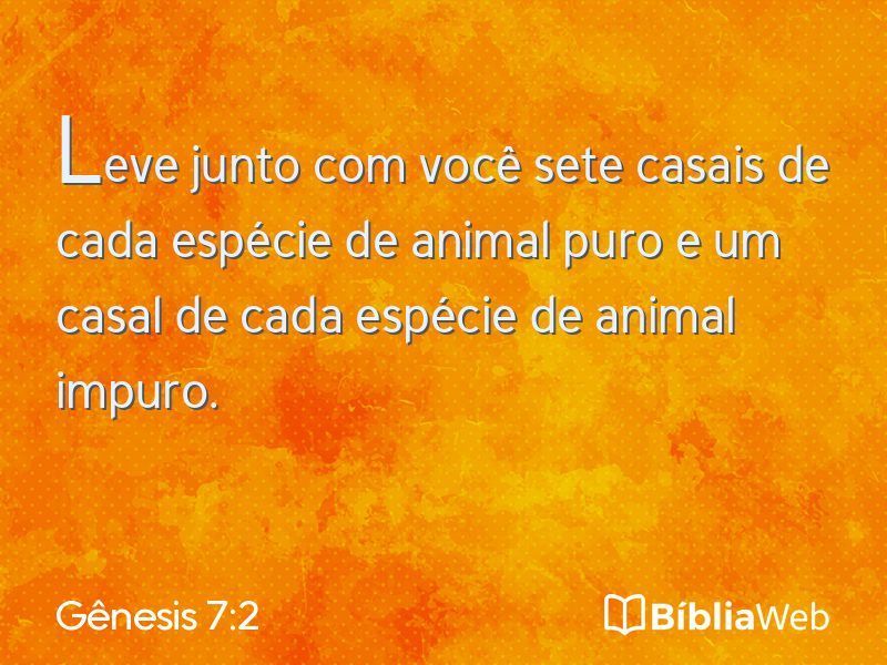 Gênesis 7:2 em imagem para compartilhar