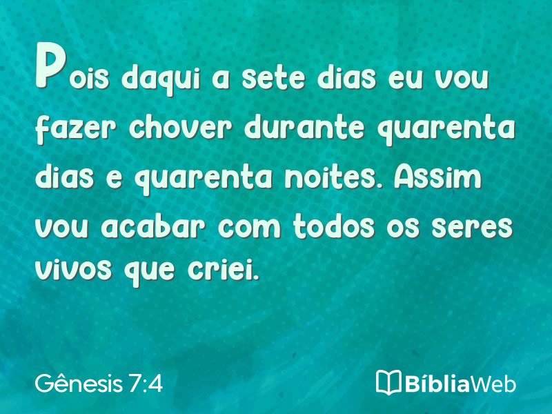 Gênesis 7:4 em imagem para compartilhar
