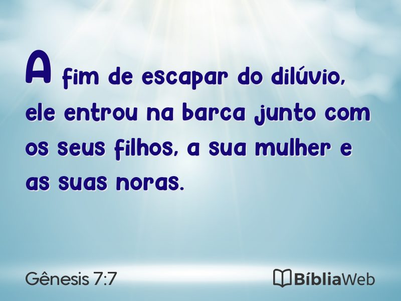 Gênesis 7:7 em imagem para compartilhar