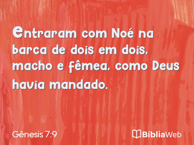 Gênesis 7:9 em imagem para compartilhar