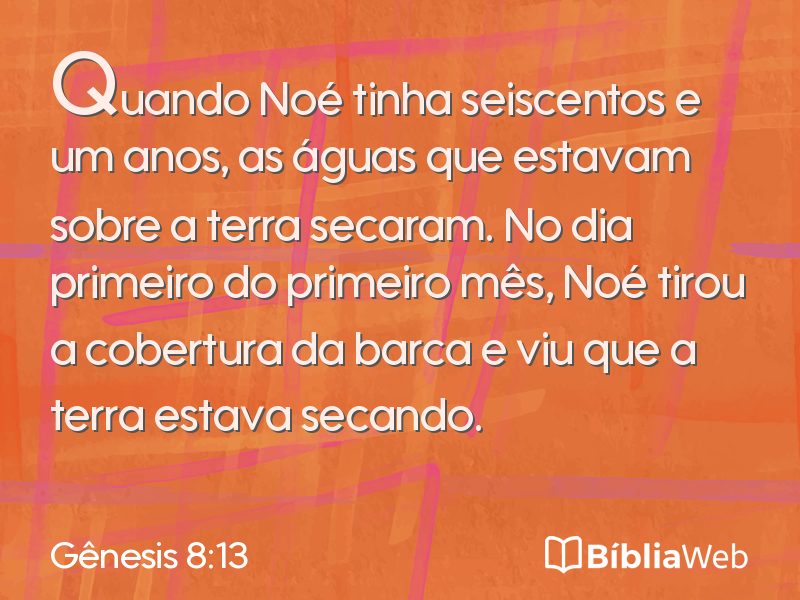 Gênesis 8:13 em imagem para compartilhar