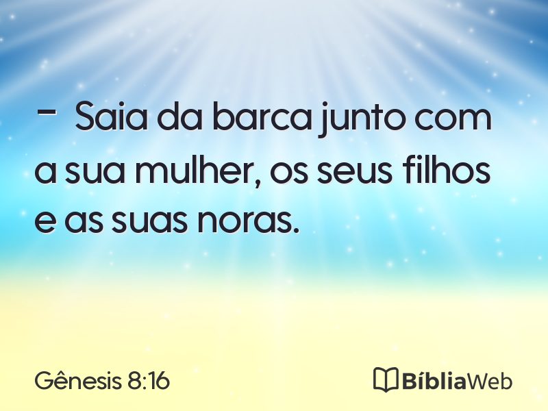 Gênesis 8:16 em imagem para compartilhar