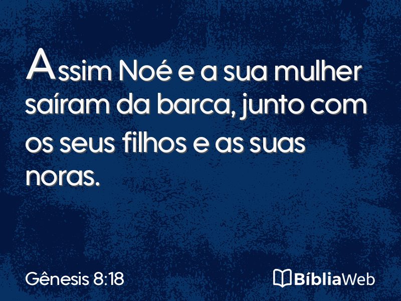Gênesis 8:18 em imagem para compartilhar