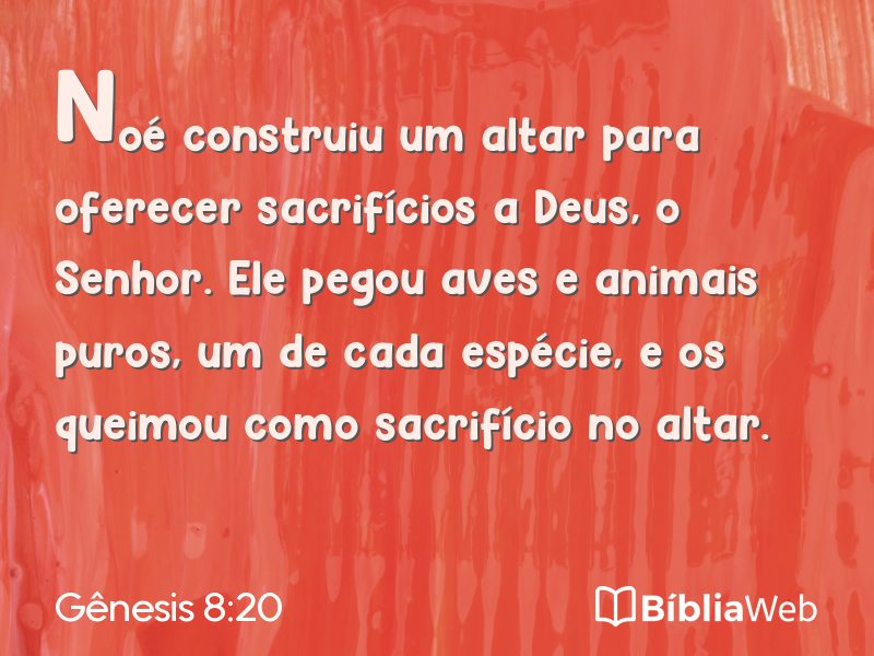 Gênesis 8:20 em imagem para compartilhar