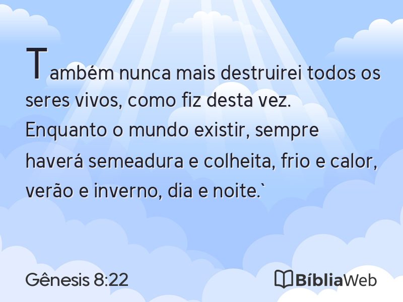 Gênesis 8:22 em imagem para compartilhar