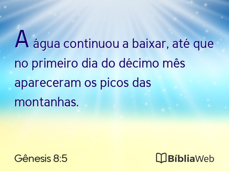 Gênesis 8:5 em imagem para compartilhar