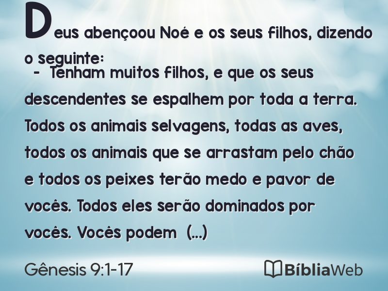 Gênesis 9:1-17 em imagem para compartilhar