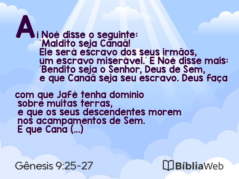 Gênesis 9:25-27 em imagem para compartilhar